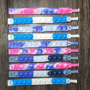NEW 10 Pack Fidget Toy Bracelet Pop Toy Bracelets Party Favors Gifts Stocking St